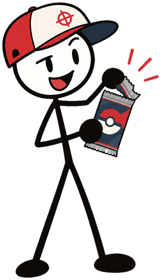 Pip opening a fresh booster pack